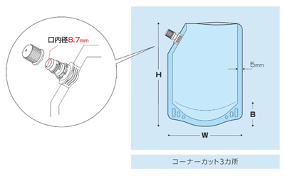 小口径キャップ付きスタンド袋　M223DP87C-TN0100ML