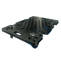 連結樹脂平台車φ75mmゴム車M2677P-80K