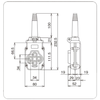 クローバータイプ押釦スイッチMC59BPC-4WA1