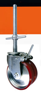 移動式足場用強靭軽快ウレタン双輪キャスター/MD18SJ-200WUBT