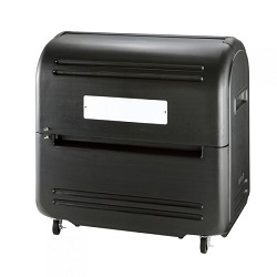 黒色大型ごみ箱キャスター付(500L)MI3MB-500LBK